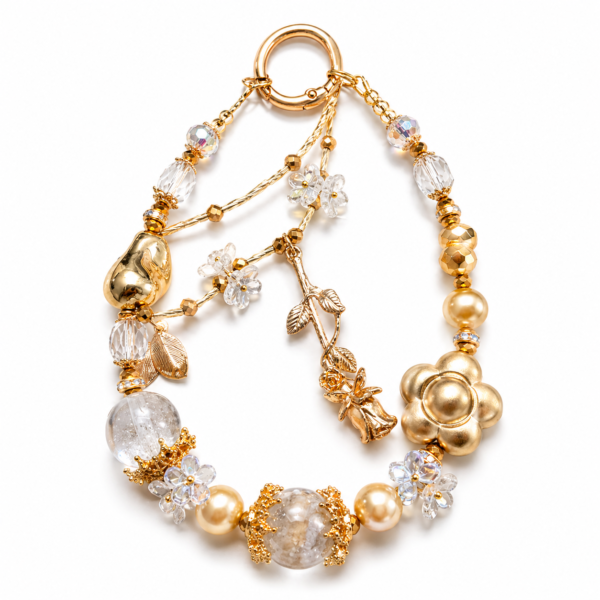 Golden Bloom Orb Phone Charm